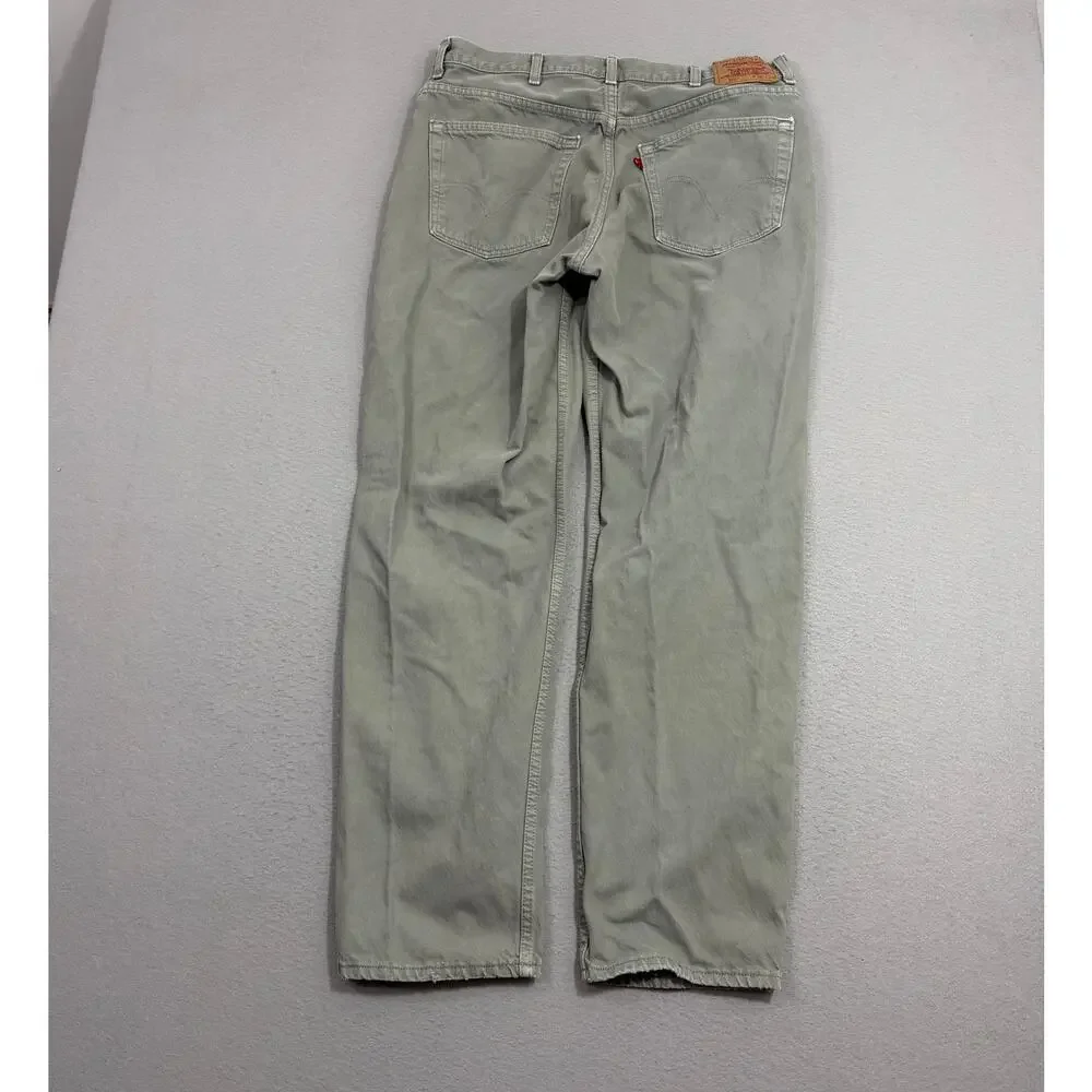 Vintage Levis 550 Relaxed Fit Jeans Men's 38x34 (Fits 36x33) Green y2k 2002